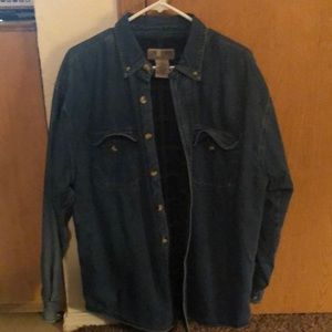 Denim shirt with flannel lining, Sun River, Medium